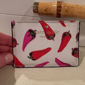 Kate Spade novelty chili hot peppers cardholder wallet